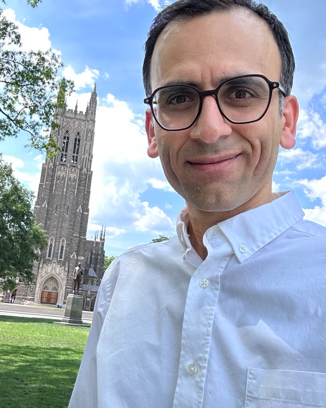 Habib Latifizadeh in front of Duke Chapel, Durham, NC.